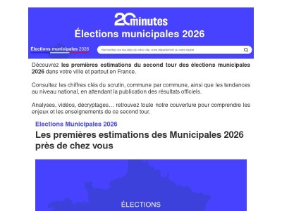 Découvrez les premières estimations du second tour des Municipales 2026