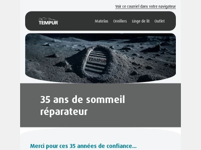 {{ lastname }}, TEMPUR® fête ses 35 ans : profitez de nos offres exceptionnelles !