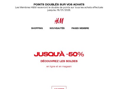 Jusqu'à -50% | Soldes