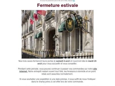 La Cave du Château - Fermeture estivale