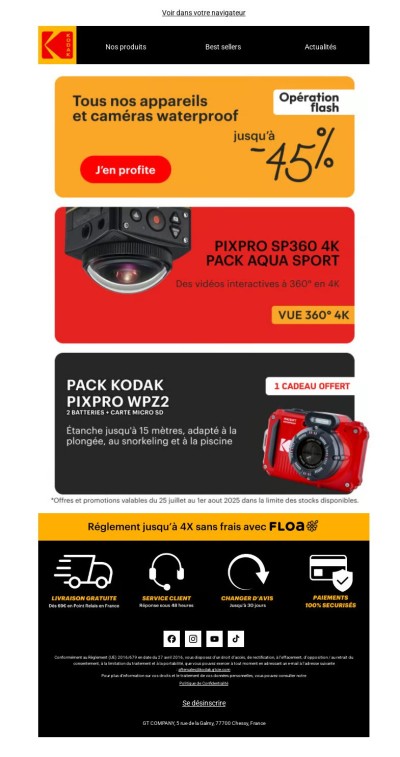 Offres flash ⚡Jusqu'à -45 % sur nos modèles waterproof 