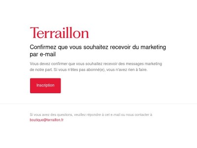 Confirmez que vous souhaitez recevoir du marketing par e-mail