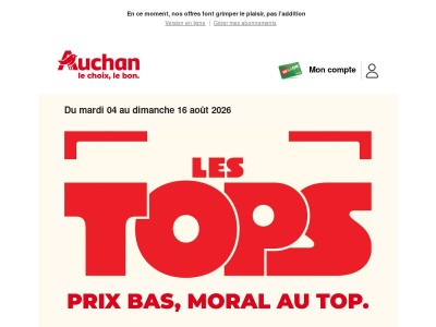 Au TOP des promos et des prix bas