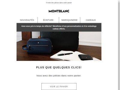 Retournez chez Montblanc et bénéficiez d'une personnalisation et d'un emballage cadeau offerts.