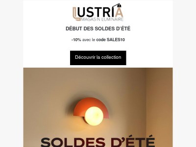 Soldes d’été : -10% sur vos luminaires 💡