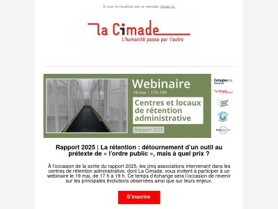 Newsletter : 19 mai webinaire sortie Rapport rétention 2025