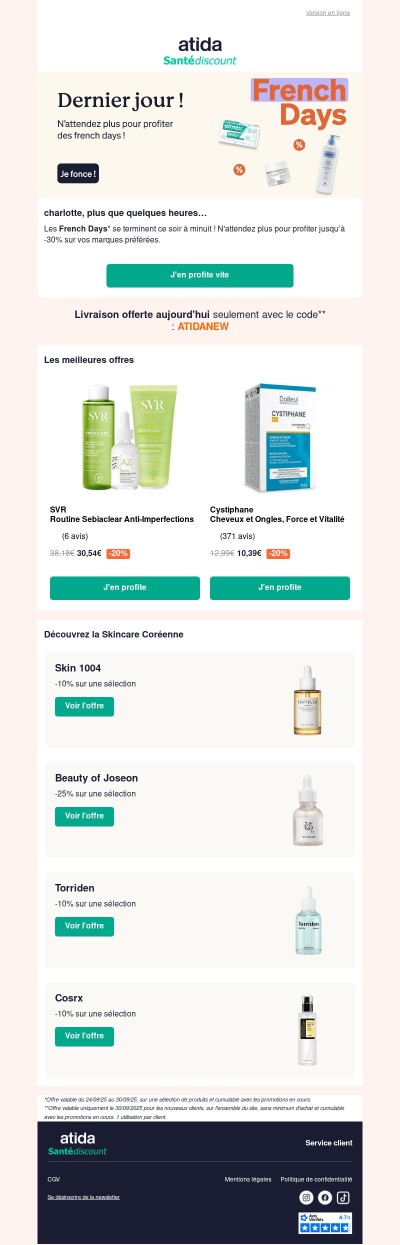 ⏰ French Days : ce soir minuit c'est fini ! 