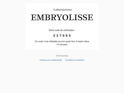 Votre code est : 237985