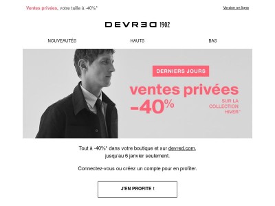 VENTES PRIVÉES | Derniers jours : tout à -40% ! 