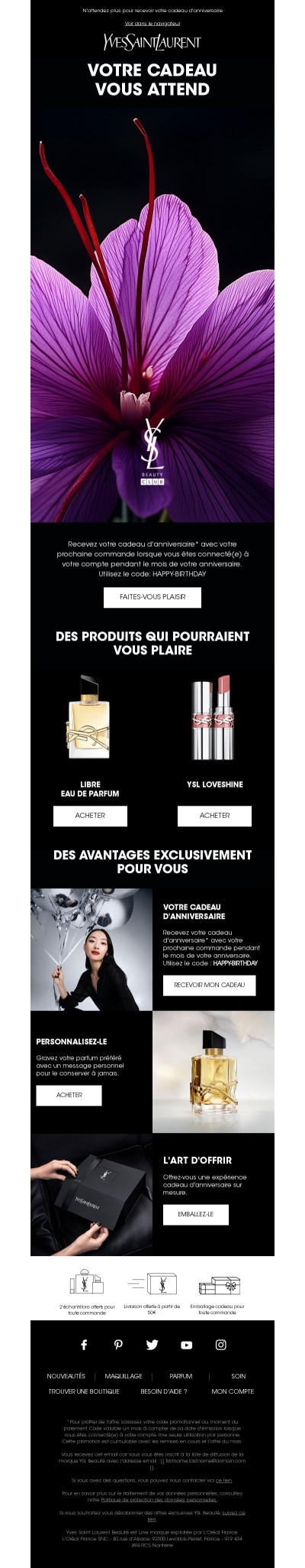 Votre cadeau d'anniversaire vous attend