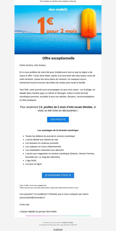 ☀️ 2 mois pour 1 € : votre été commence ici