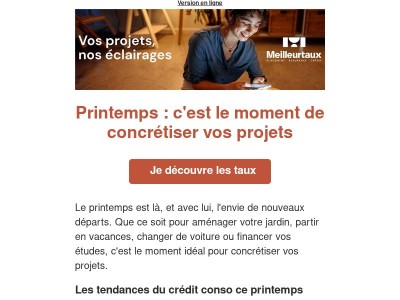 Printemps 2026 : le bon moment pour concrétiser vos projets avec un crédit conso avantageux