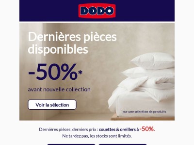 Dernières pièces à saisir : -50% sur une sélection 🔥