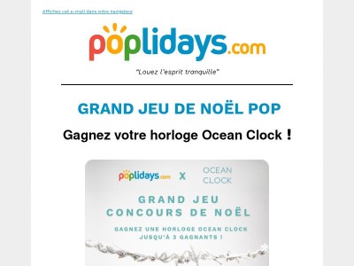 GRAND JEU DE NOËL POP 🎁 Gagnez votre horloge Ocean Clock !