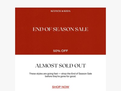 50% Off Fast-Selling Styles