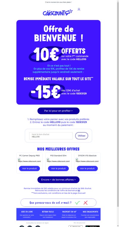 Jusqu'à -25€ sur votre commande 💫