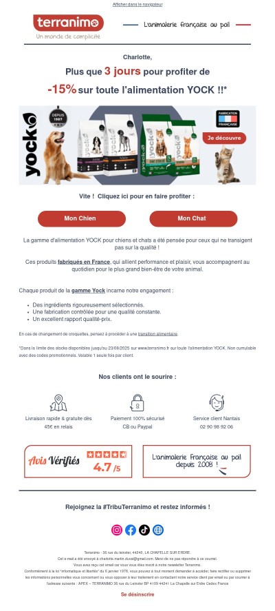 ⏰ Plus que 3 jours : -15% sur YOCK !!!⌛