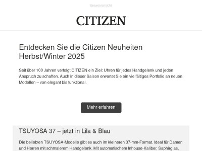 TSUYOSA, Eco-Drive & Citizen L – jetzt die Neuheiten sichern!