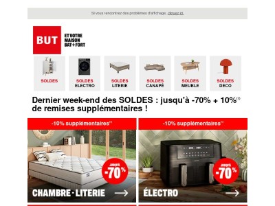 SOLDES : dernier week-end, jusqu'à -70% + -10% supplémentaires