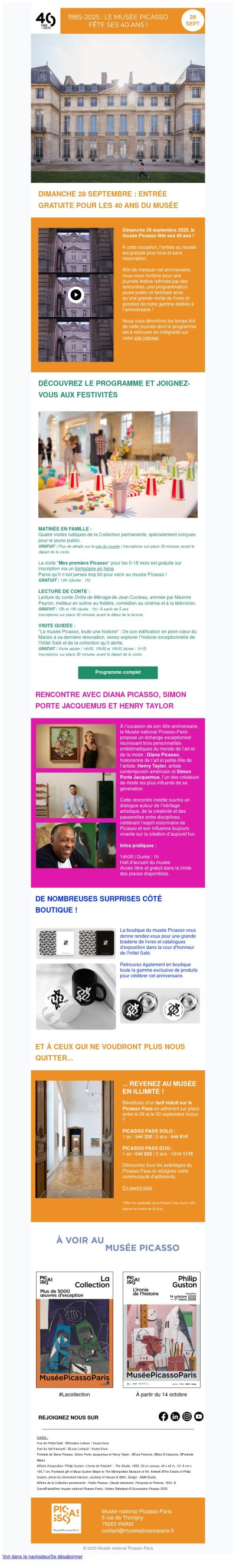 Le musée Picasso fête ses 40 ans !