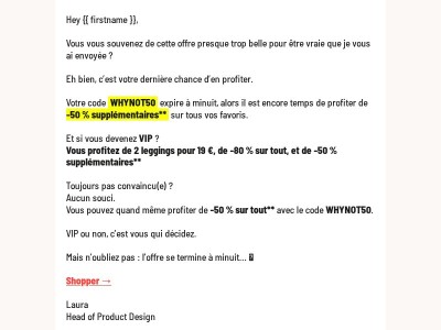 Votre remise de -50 % se termine à minuit 🚨