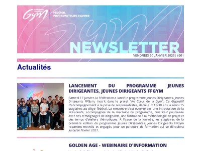 Fédération Française de Gymnastique - Newsletter hebdomadaire