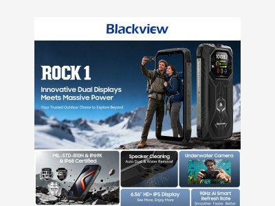 New Blackview ROCK 1 4G Dual Screen 15000mAh & Night Vision Camera Rugged Phone