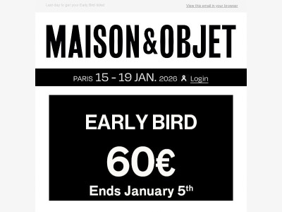 Early bird rate: Last day!