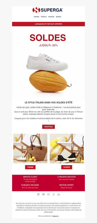 SOLDES SUPERGA : -50%