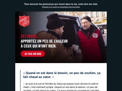 « Un peu de soutien, ça fait chaud au cœur. »