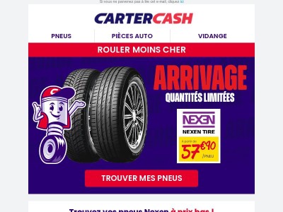 😱 Nexen : arrivage de pneus à partir de 57€90