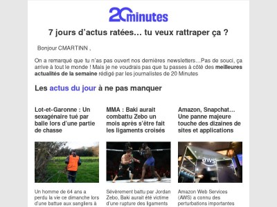 On dirait que tu n’as pas ouvert nos dernières newsletters