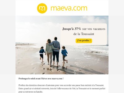 -37% sur vos vacances de la Toussaint !