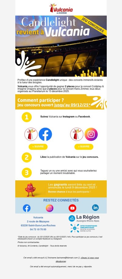 À gagner : 2x2 places pour assister à un concert Candlelight. 🕯️