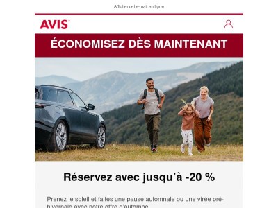 Offre d’automne : économisez jusqu’à 20 %