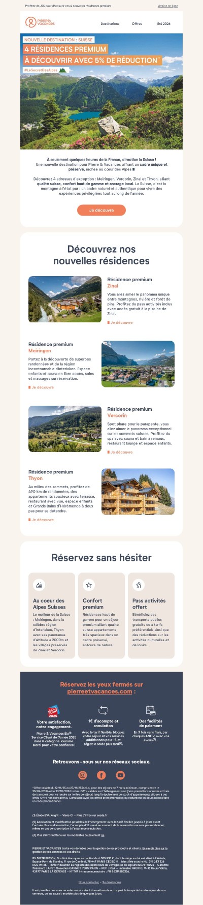 ⭐ Nouveau : la Suisse rejoint nos plus belles destinations !