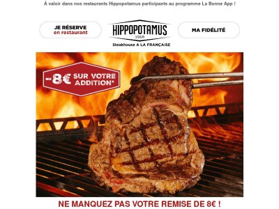 -8€ sur votre addition ce week-end ! 🥩