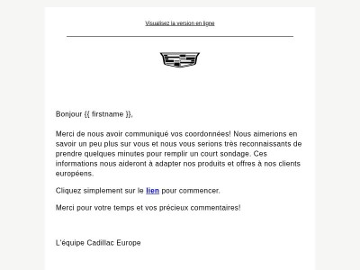 Nous aimerions mieux vous connaître!