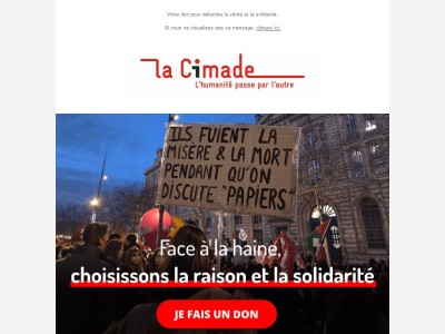 Défendre inconditionnellement des valeurs d'accueil et de solidarité !
