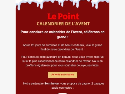 Calendrier de l'Avent : 2 casques audio Sennheiser à remporter dans la dernière case !