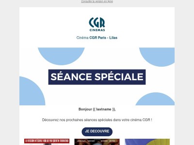 Découvrez nos prochaines séances spéciales !