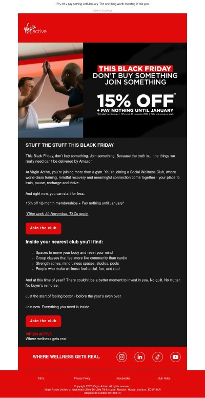 Don't buy something. Join something.