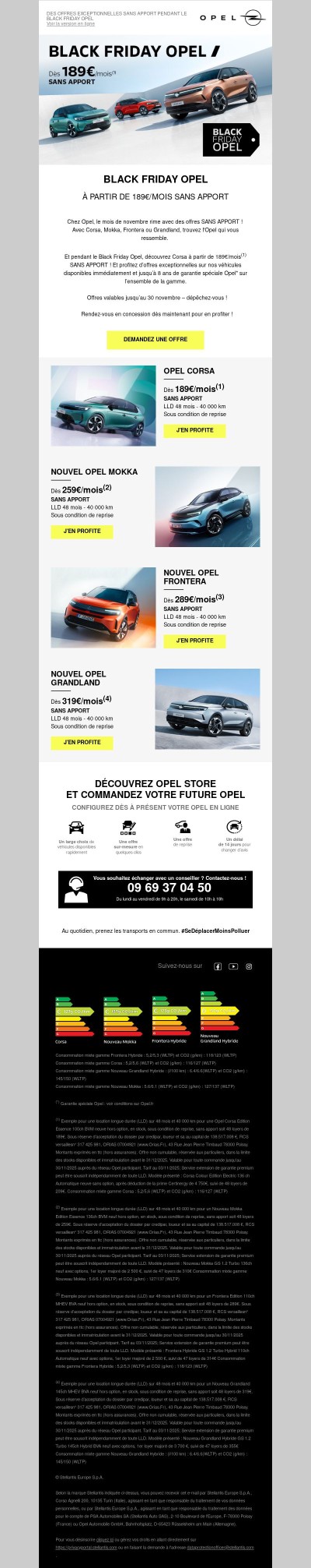 BLACK FRIDAY OPEL : À PARTIR DE 189€/MOIS SANS APPORT !