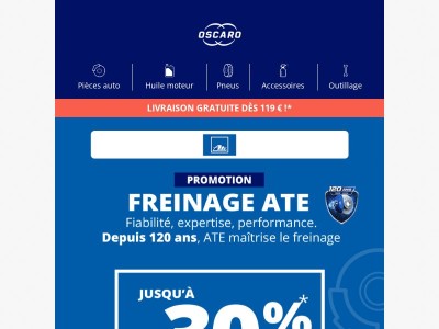 🔥 Jusqu'à -30% sur le freinage ATE !