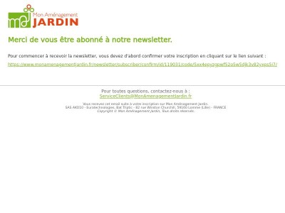 Confirmation d'inscription à la newsletter