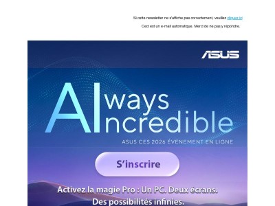 Participez au lancement ASUS CES 2026 et gagnez de superbes prix ! 🎁