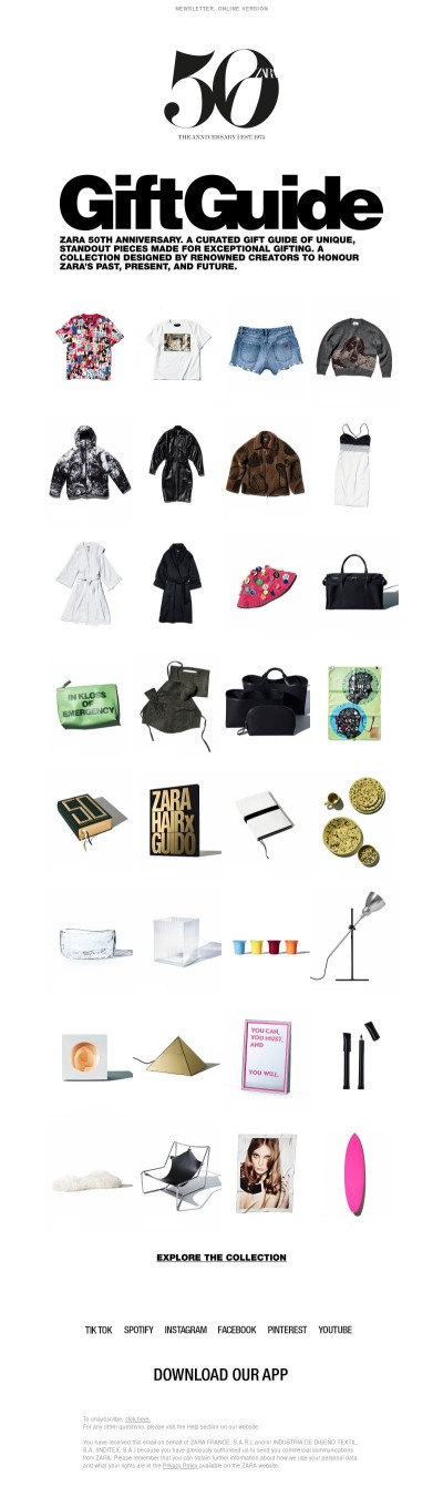 Zara 50th Anniversary | Gift Guide