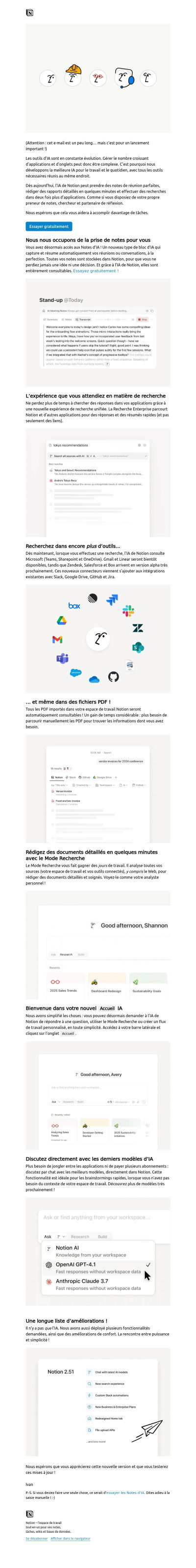 Notion 2.51 : Notes d’IA, recherche plus rapide et plus encore !