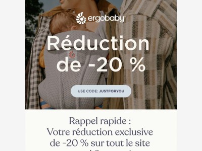Offre spéciale : 20 % de réduction jusqu'à ce soir !