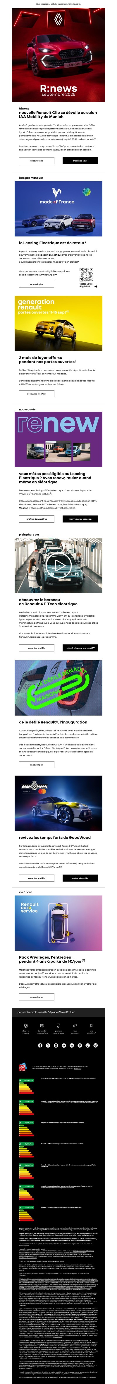 R:news | Nouvelle Renault Clio et retour du leasing électrique